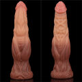 Необычный большой фаллоимитатор - Dual-Layered Silicone Cock 9.5" Brown