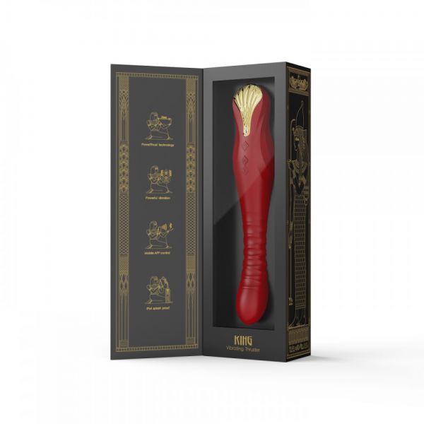 Вибромассажер с фрикциями и управлением со смартфона  ZALO KING, Wine Red