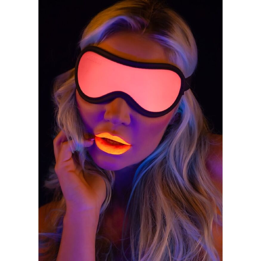 Маска на очі, що світиться у темряві Taboom Blindfold рожево-чорна