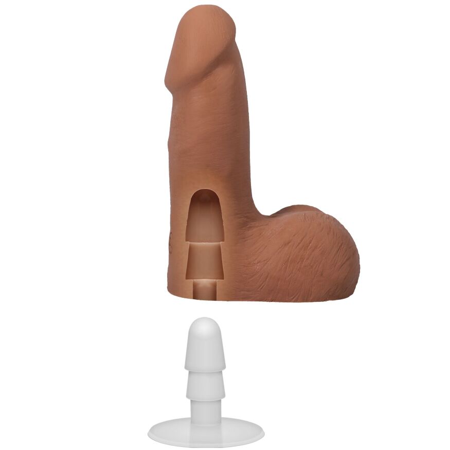 Фаллоимитатор небольшого размера Doc Johnson The Realistic Cock ULTRASKYN - 5 Inch with Balls Caramel