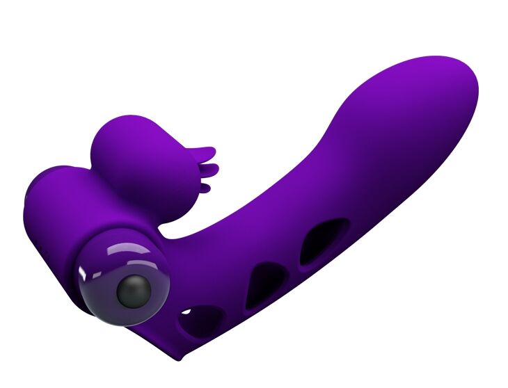 Кліторальний стимулятор на палець Pretty Love-Orlando Finger Violet, BI - 014836-1