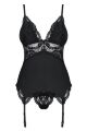 Корсет Obsessive 810-COR-1 corset &amp; thong black L/XL