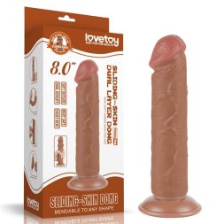 Фалоімітатор - Sliding-Skin Dual Layer Dong 8" Brown