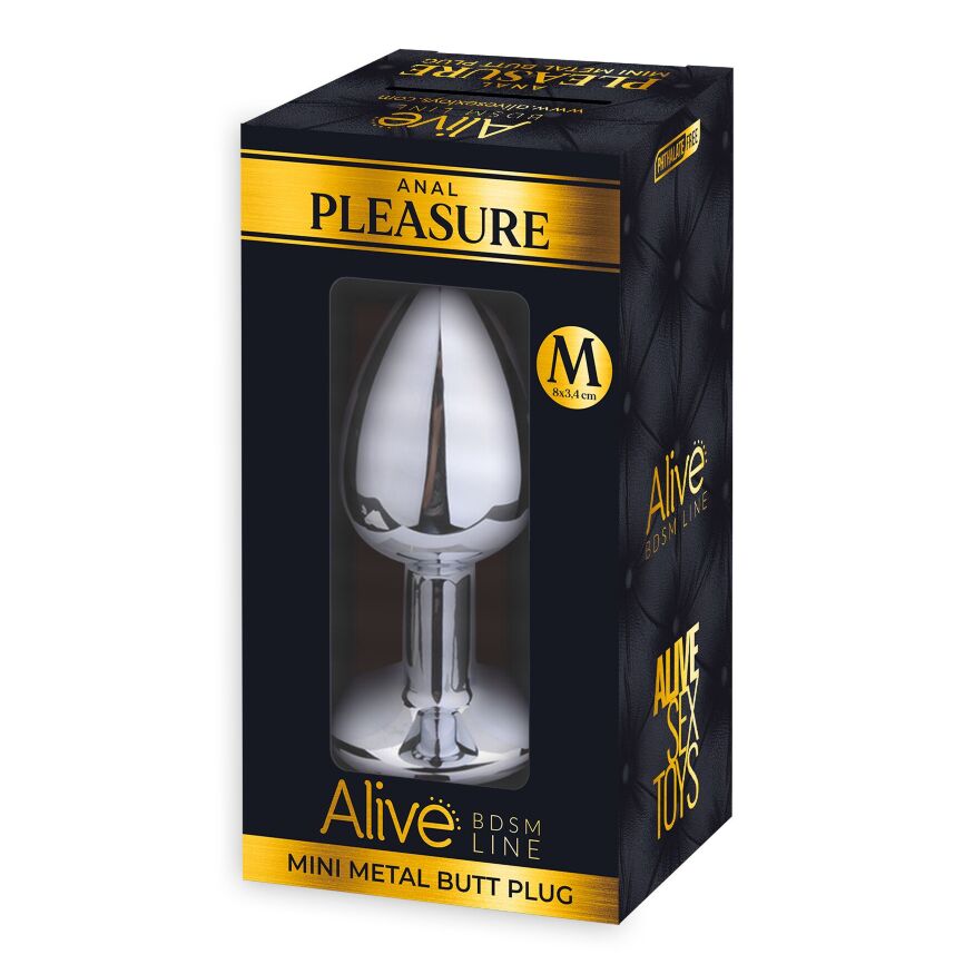 Анальная пробка Alive Mini Metal Butt Plug Pink M
