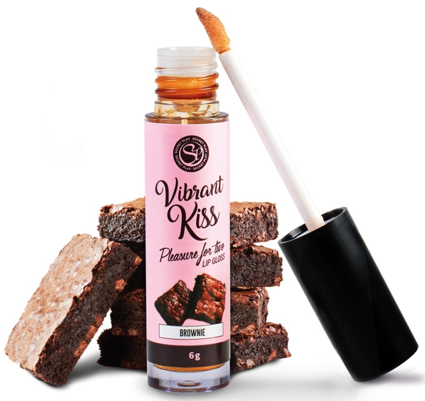 Блеск для губ с эффектом вибрации Secret Play - LIP GLOSS Vibrant Kiss Brownie, 6 грамм