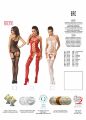 Бодистокинг BS056 Black Passion, с имитацией чулок, черный