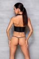 Комплект из эко-кожи с открытой грудью S/M black GENEVIA SET WITH OPEN BRA- Passion