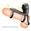Девайс для пітримки ерекції 2в1 з вібрацією  - Pretty Love Vibrating Penis Sling Jammy Black