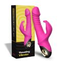 Розкішний вібратор для подвійної стимуляції - Thrusting Vibrator Zing Pink