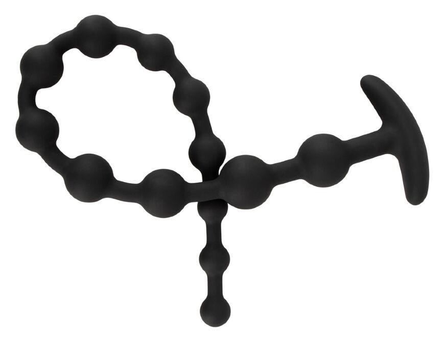 Гнучкий анальний ланцюжок збільшеної довжини. Black Velvets Anal Beads Silic