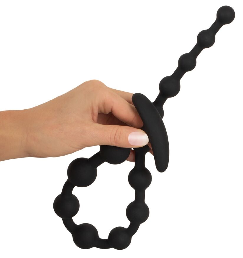Гнучкий анальний ланцюжок збільшеної довжини. Black Velvets Anal Beads Silic