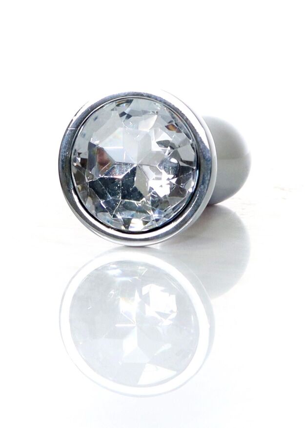 Анальна пробка - Jewellery Silver Plug Clear S