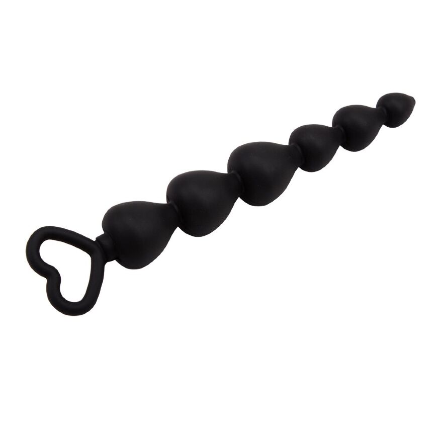 Анальная елочка сердечки Chisa Black Mont Elite Lover's Beads 17см /2,5см
