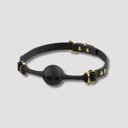 Кляп кулька з отворами у вигляді серця UPKO Desire for Mouth Bondage Collection, чорний