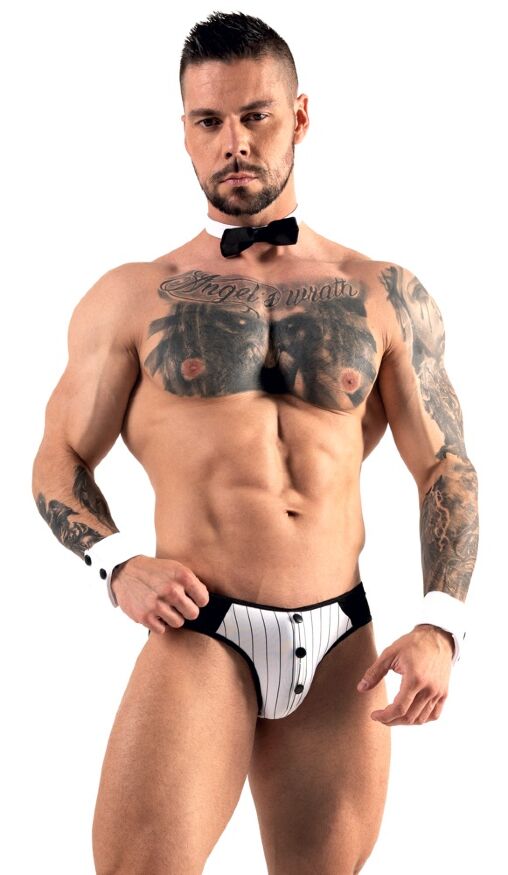 Мужской костюм Sven Joy Men's Jock Briefs из трех предметов, черно-белый, размер S