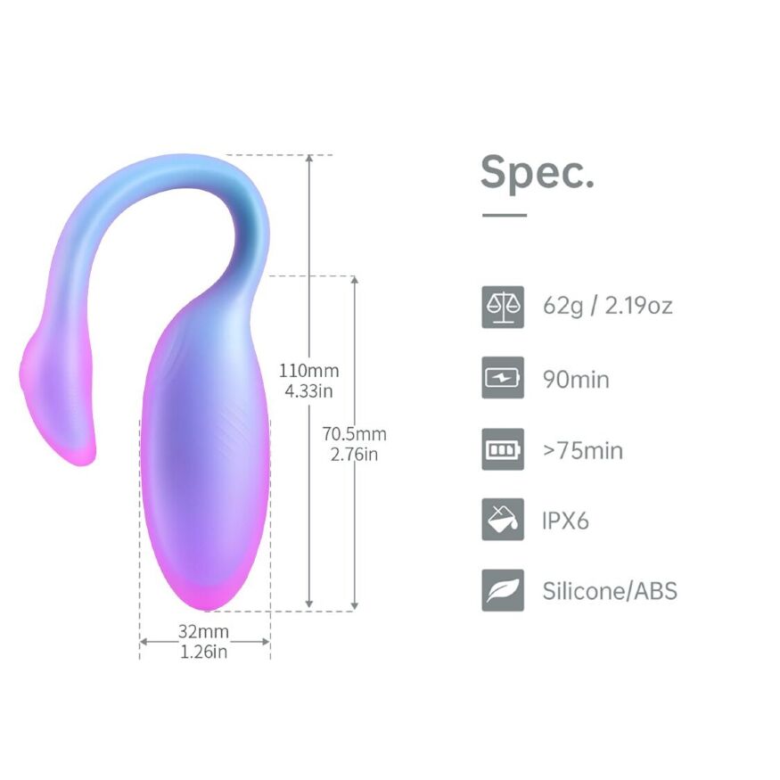 Смарт-виброяйцо Magic Motion Flamingo Max Blue 2 в 1: виброяйцо и тренажер Кегеля, 10 режимов