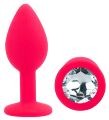 Силіконова анальна пробка EGZO - Silicone Pink Round Plug Clear, size S