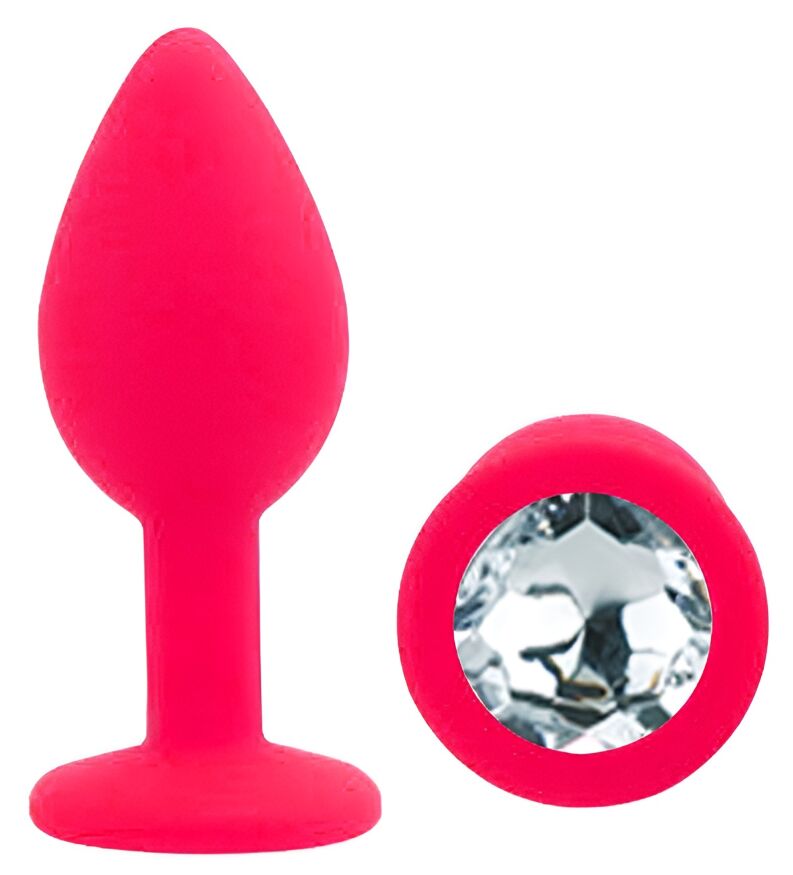 Силіконова анальна пробка EGZO - Silicone Pink Round Plug Clear, size S