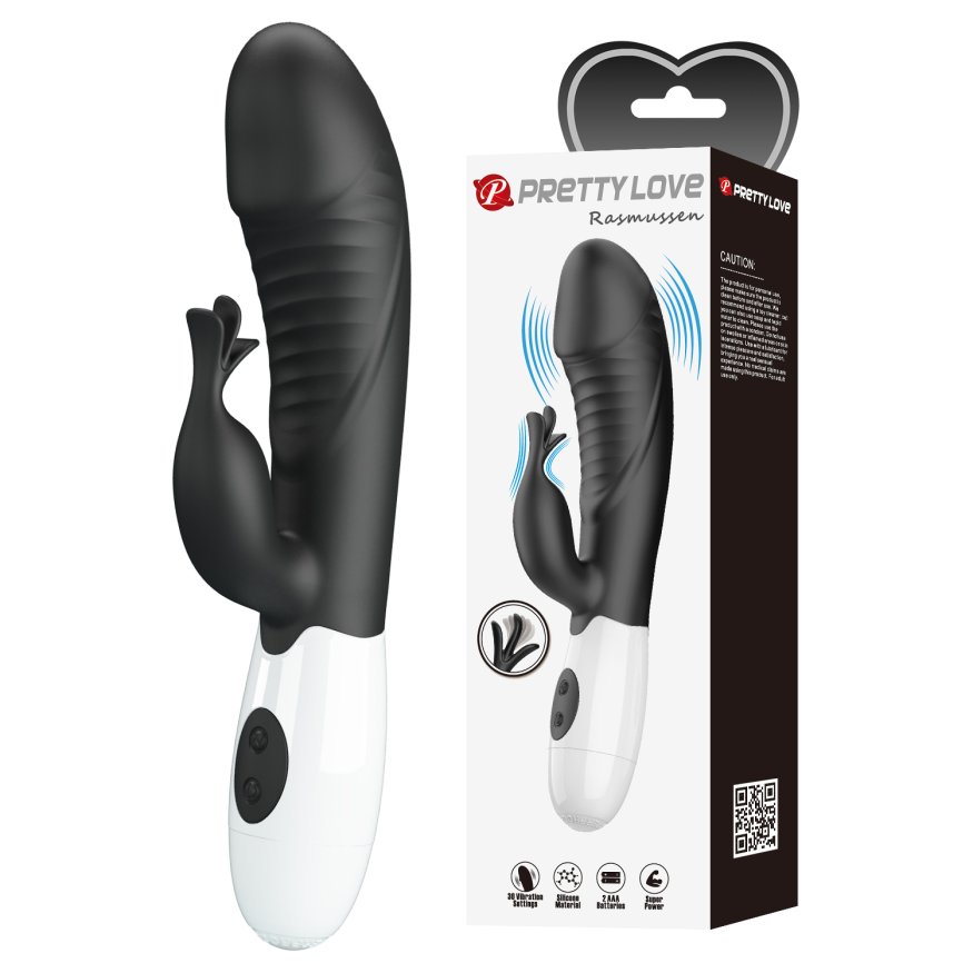 Вібратор-кролик - Pretty Love Rasmussen Dual Vibrator Black