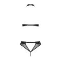 Passion MOONLIGHT SET - Ажурный комплект белья в сетку, L/XL (черный)