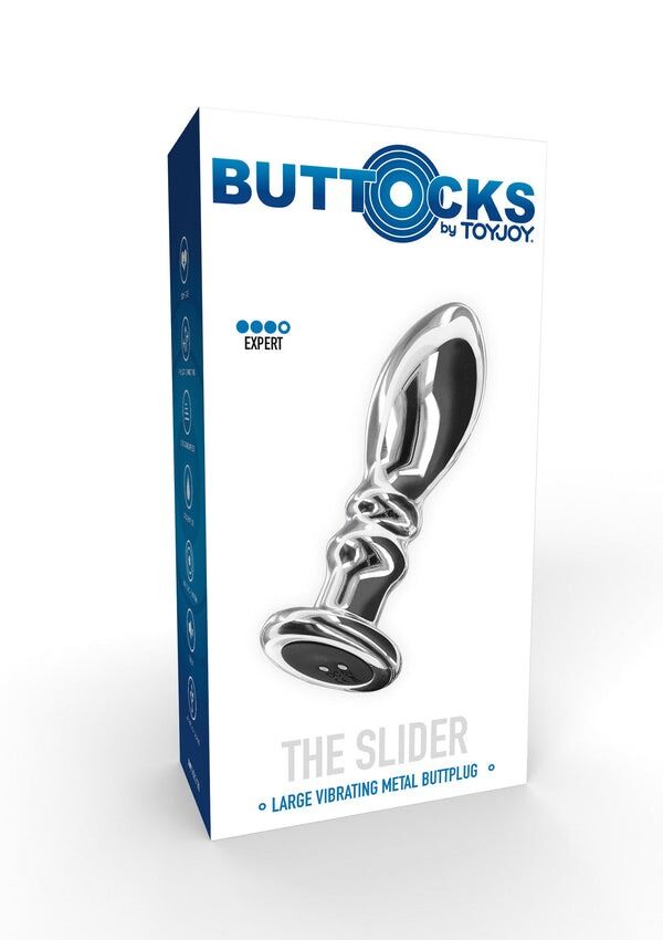 Вибратор анальный Toy Joy Buttocks The Slider серебристый, L