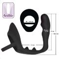 Анальний масажер з ерекційним кільцем Black Velvets Ring &amp; plug