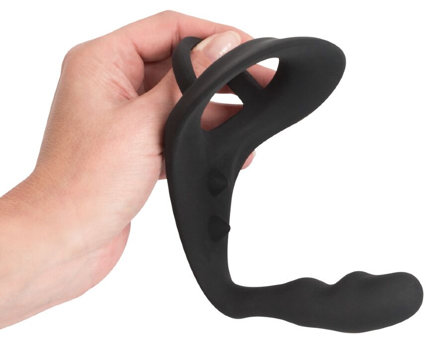 Анальний масажер з ерекційним кільцем Black Velvets Ring &amp; plug