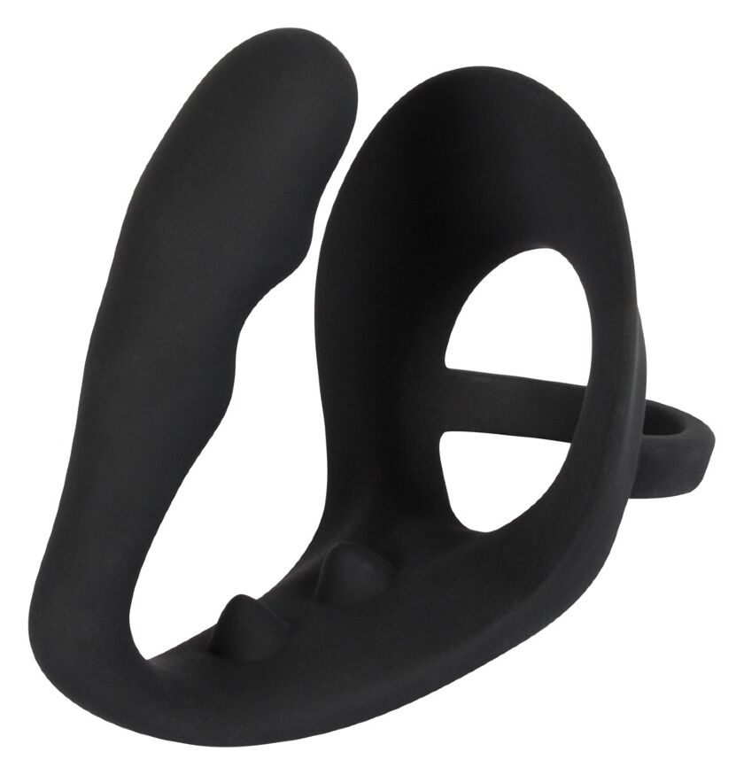 Анальний масажер з ерекційним кільцем Black Velvets Ring &amp; plug