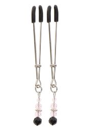 Зажимы на соски с регулировкой, со стразами Tweezers With Beads разноцветные