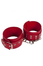Оковы Leather Restraints Leg Cuffs, Red кожа