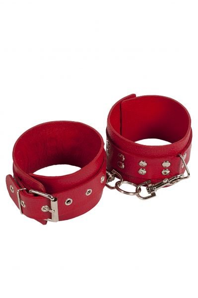 Окови Leather Restraints Leg Cuffs, Red шкіра