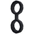Наручники из силикона Doc Johnson The Cuffs Large - Black, хорошо тянутся, для рук и для ног