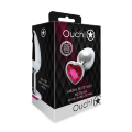Анальная пробка - Ouch! Metal Butt Plug Medium Silver/Rubellite Pink