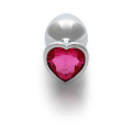 Анальная пробка - Ouch! Metal Butt Plug Medium Silver/Rubellite Pink