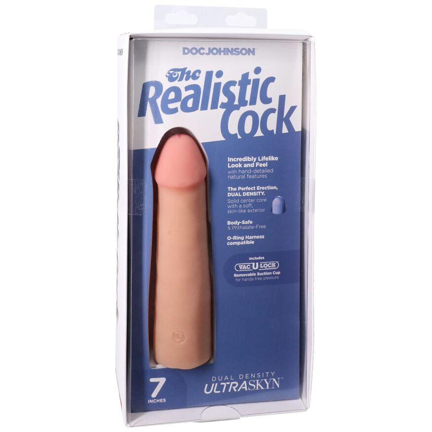 Фаллоимитатор с присоской Doc Johnson The Realistic Cock ULTRASKYN - 7 Inch Vanilla