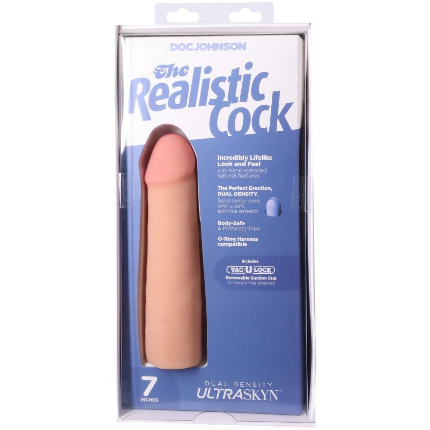 Фаллоимитатор с присоской Doc Johnson The Realistic Cock ULTRASKYN - 7 Inch Vanilla