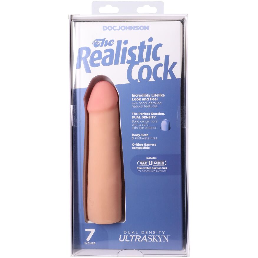 Фаллоимитатор с присоской Doc Johnson The Realistic Cock ULTRASKYN - 7 Inch Vanilla