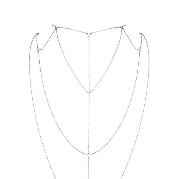 Цепочка для спины Bijoux Indiscrets Magnifique Back and Cleavage Chain - Silver, украшение для тела