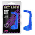 Ерекційне кільце Chisa Get Lock Double Girth Cages з двома кріпленнями, синє