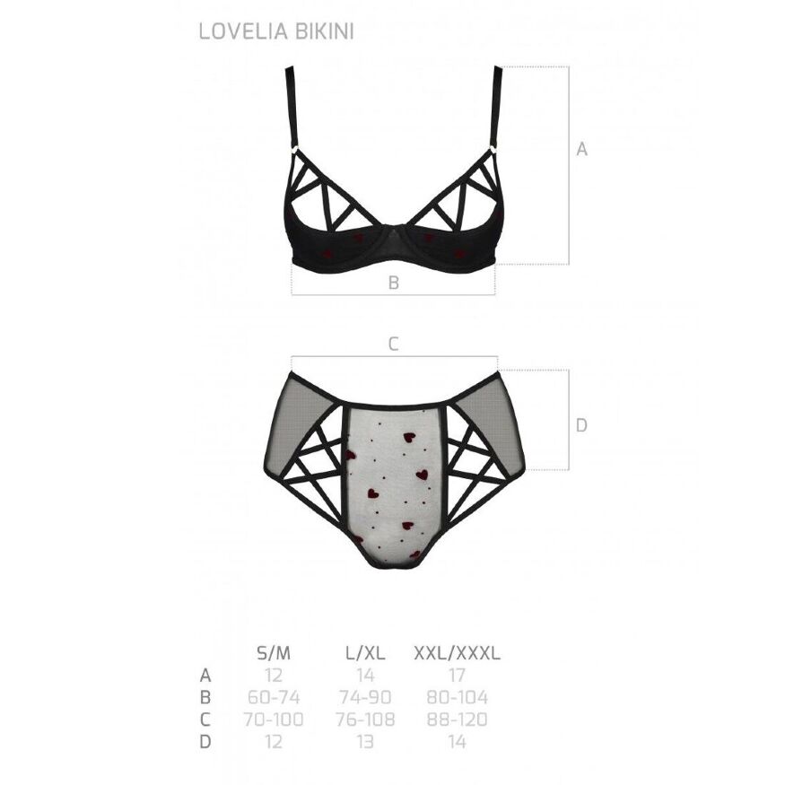 Эротический комплект с рисунком LOVELIA BIKINI black L/XL - Passion