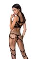 Бодістокінг BS058 Black Passion, з фігурними вирізами, з відкритим доступом, S/L
