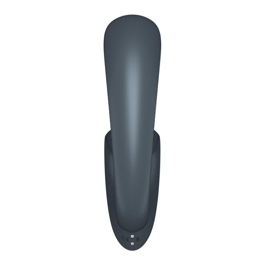 Оригінальний вібростимулятор 2в1 в незвичній формі літери G - Satisfyer G For Goddess 1 Dark Grey