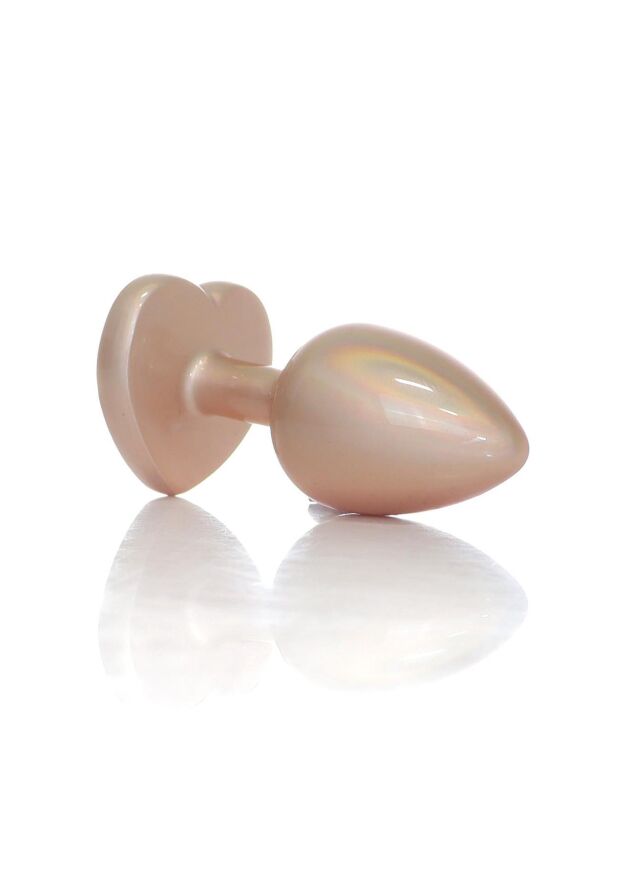 Анальна пробка - Jewellery Pearl Gold Heart Plug Clear S