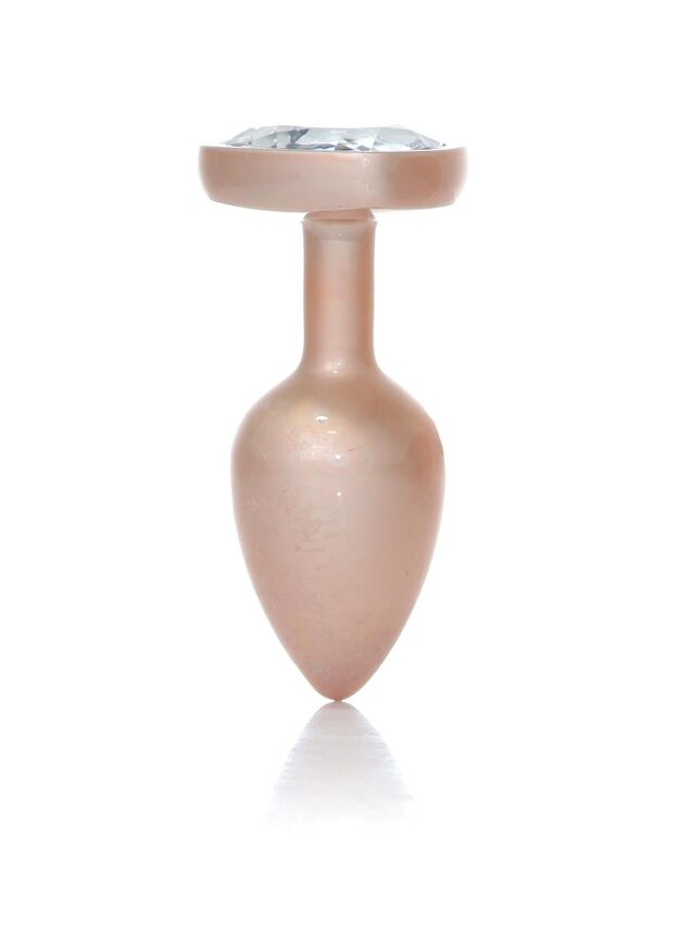 Анальна пробка - Jewellery Pearl Gold Heart Plug Clear S