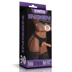 Страпон: фалоімітатор з трусиками LoveToy Easy Strapon Set 7.5''