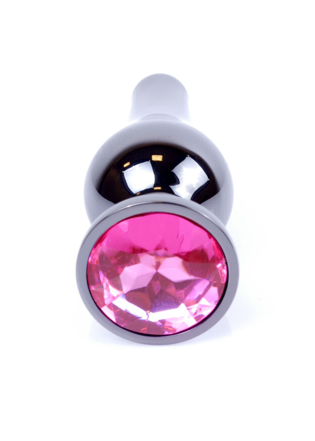 Анальная пробка Boss Series - Jewellery Dark Silver BUTT PLUG Pink, BS6400053