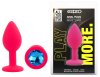 Силиконовая анальная пробка EGZO - Silicone Pink Round Plug Blue, size S