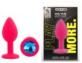 Силіконова анальна пробка EGZO - Silicone Pink Round Plug Blue, size S