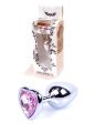 Анальна пробка - Jewellery Silver Heart Plug Light Pink