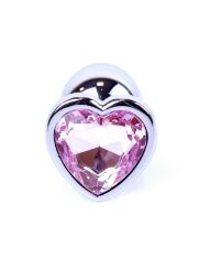 Анальна пробка - Jewellery Silver Heart Plug Light Pink